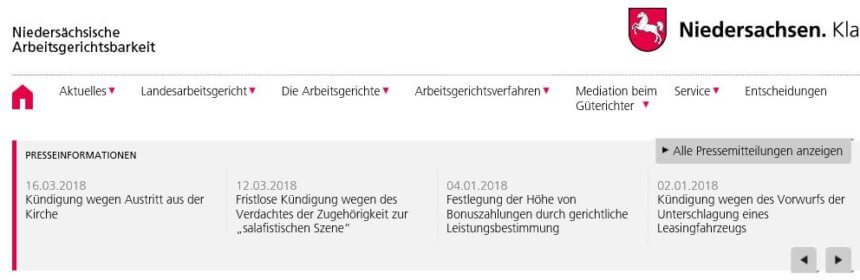 Landesarbeitsgericht Niedersachsen: – Arbeitsgemeinschaft Der ...